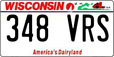 WI license plate 348VRS