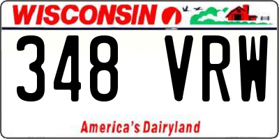 WI license plate 348VRW