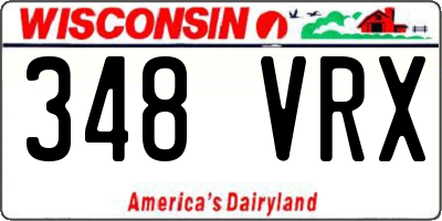 WI license plate 348VRX