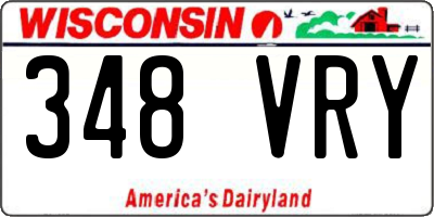 WI license plate 348VRY