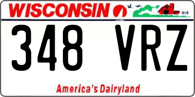 WI license plate 348VRZ