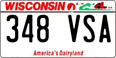 WI license plate 348VSA
