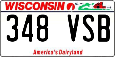WI license plate 348VSB