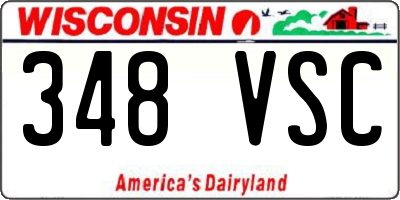 WI license plate 348VSC