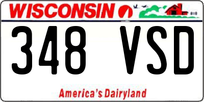 WI license plate 348VSD