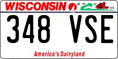 WI license plate 348VSE