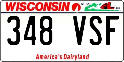 WI license plate 348VSF