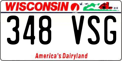 WI license plate 348VSG
