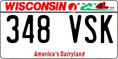 WI license plate 348VSK