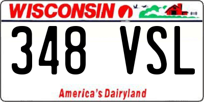 WI license plate 348VSL