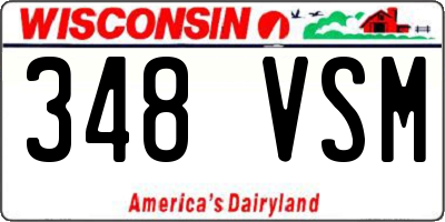 WI license plate 348VSM
