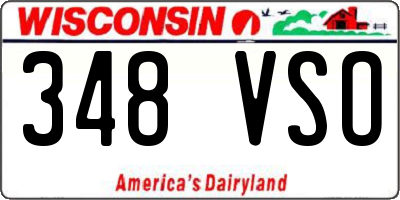 WI license plate 348VSO