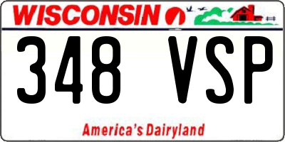 WI license plate 348VSP