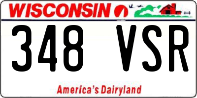 WI license plate 348VSR