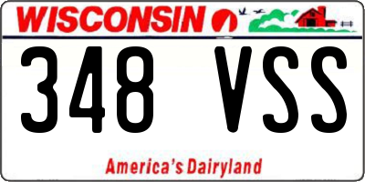 WI license plate 348VSS