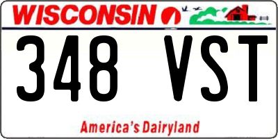 WI license plate 348VST