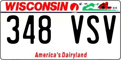WI license plate 348VSV