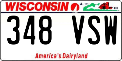WI license plate 348VSW