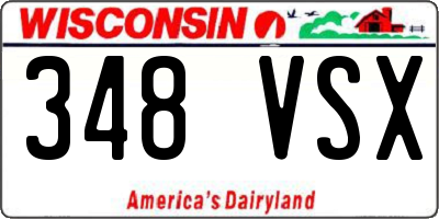 WI license plate 348VSX