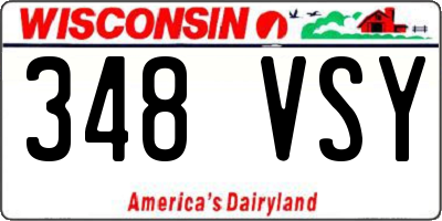 WI license plate 348VSY