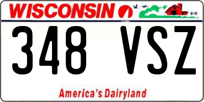 WI license plate 348VSZ