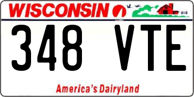 WI license plate 348VTE