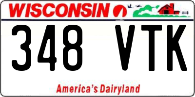 WI license plate 348VTK