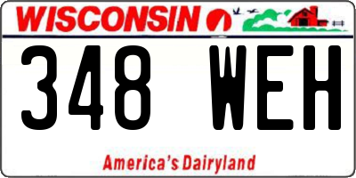 WI license plate 348WEH