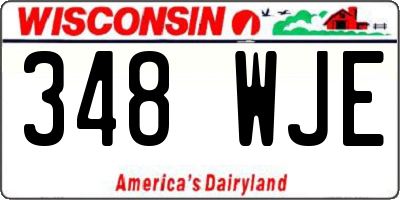 WI license plate 348WJE