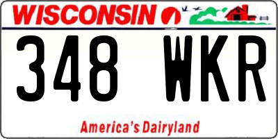 WI license plate 348WKR