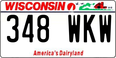 WI license plate 348WKW