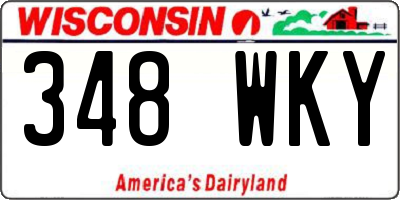 WI license plate 348WKY