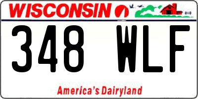 WI license plate 348WLF