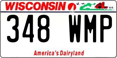 WI license plate 348WMP