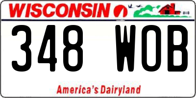 WI license plate 348WOB