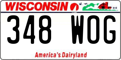WI license plate 348WOG