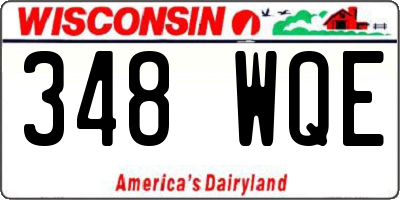 WI license plate 348WQE