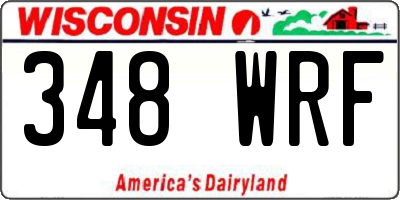 WI license plate 348WRF