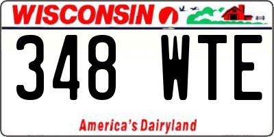WI license plate 348WTE