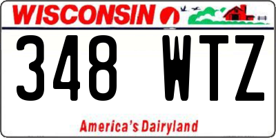 WI license plate 348WTZ