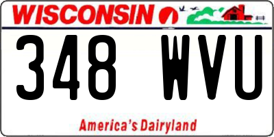 WI license plate 348WVU
