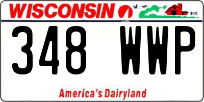 WI license plate 348WWP