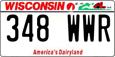 WI license plate 348WWR