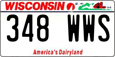 WI license plate 348WWS