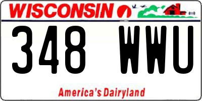 WI license plate 348WWU