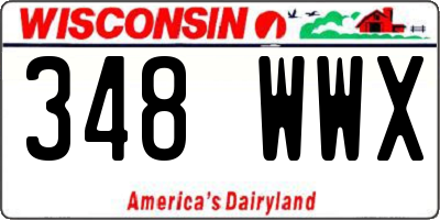 WI license plate 348WWX