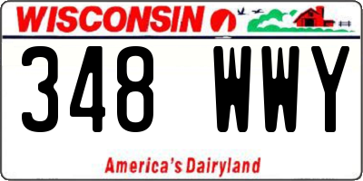 WI license plate 348WWY