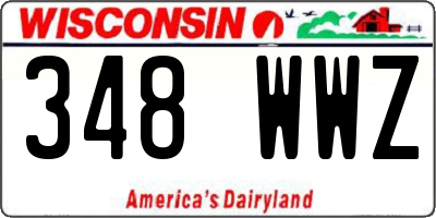 WI license plate 348WWZ