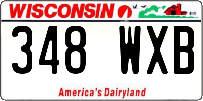 WI license plate 348WXB