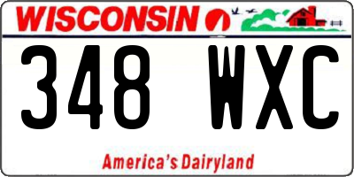 WI license plate 348WXC